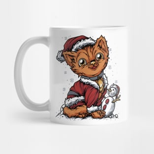 Orange Christmas Cat Santa Suit Mug